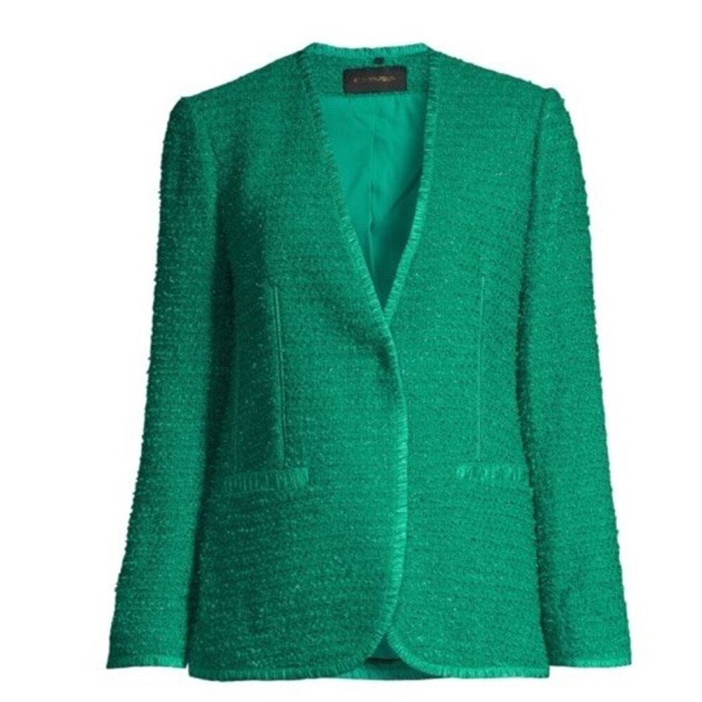 Kobi Halperin Tweed Evangeline Blazer Dark Turquoise Green NWT Small Sparkles